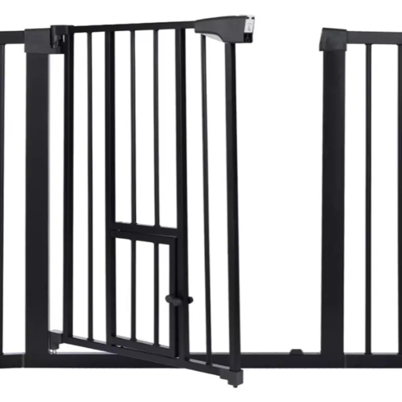 

Dog High Quality Safety Gate with One Window Cat Door Stair Sliding Retractable Safety Pets Gate