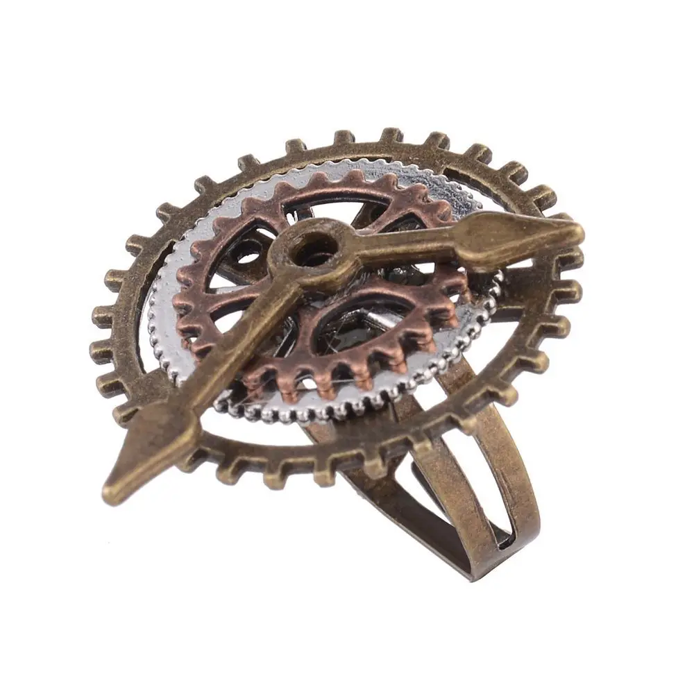 Retro Charm Gears for Women Men Steam Watch Fingering Fashion Jewelry Party Jewelry Copper Rings