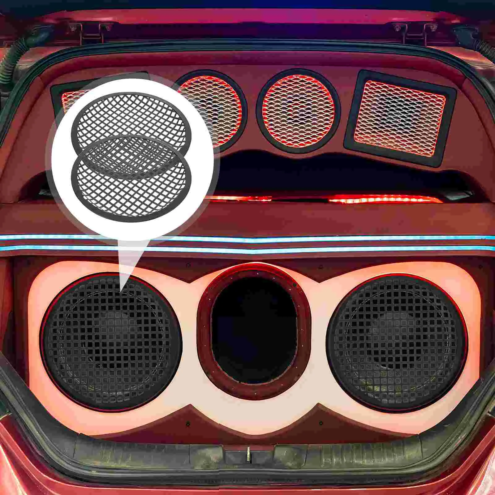 2Pcs Audio Nets Replacement Car Loudspeaker Mesh Cover Black Protective Decorative Speaker Accessories Sound Grille Home Car