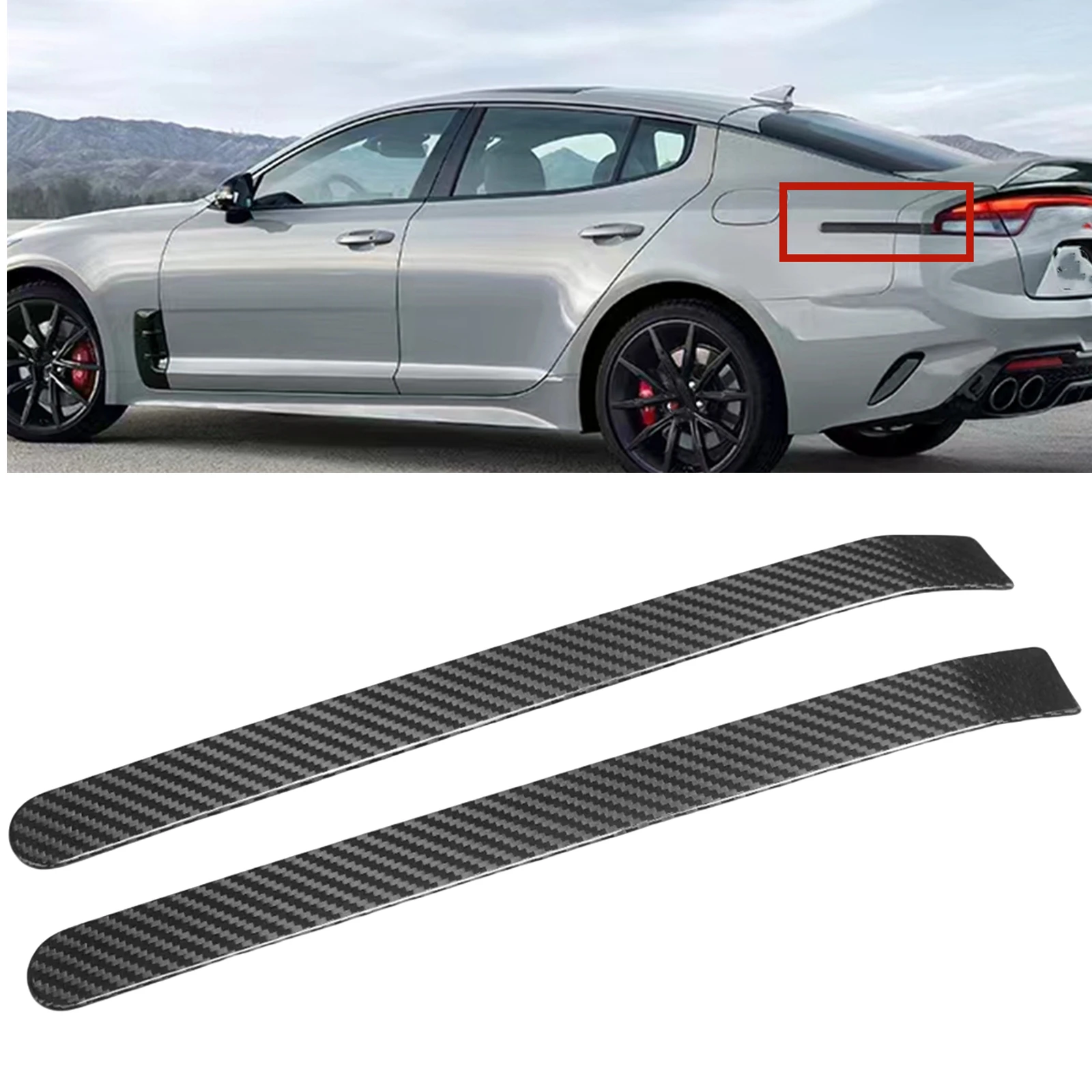 Rear Trunk Light Side Lamp Stripe Trim Sticker For Kia Stinger 2018-2023