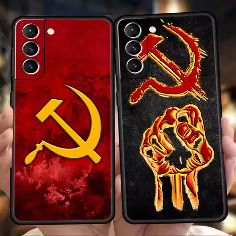 CCCP flag Phone Case For Samsung Galaxy S25 Edge S24 S23 S22 Ultra S20 S21 FE 5G S10 S9 Plus S10E Soft Cover