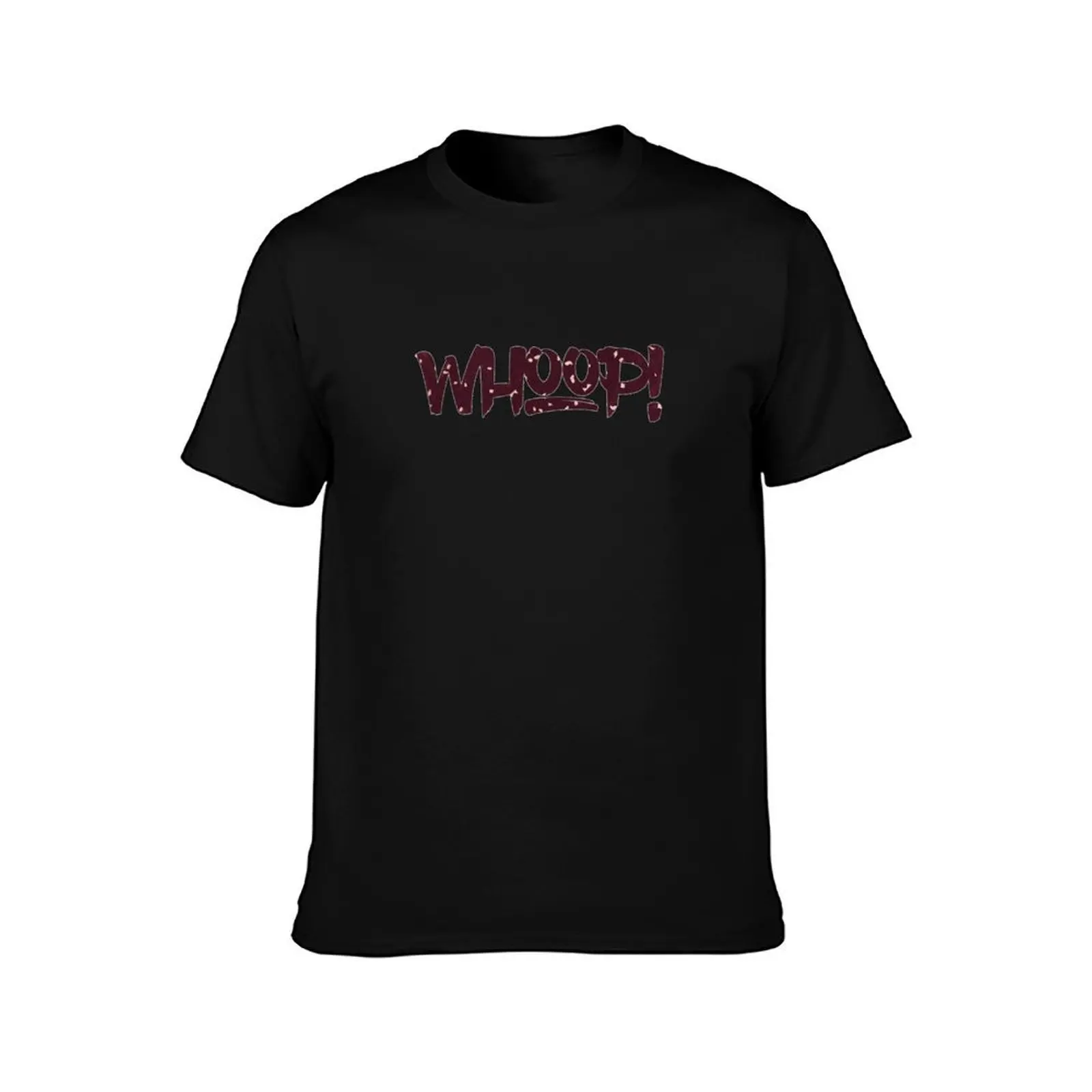 WHOOP! Maroon and Gold Confetti T-Shirt Summer Casual Cotton Tee Oversized Streetwear Tops Vintage Graphic Print 100% Cotton
