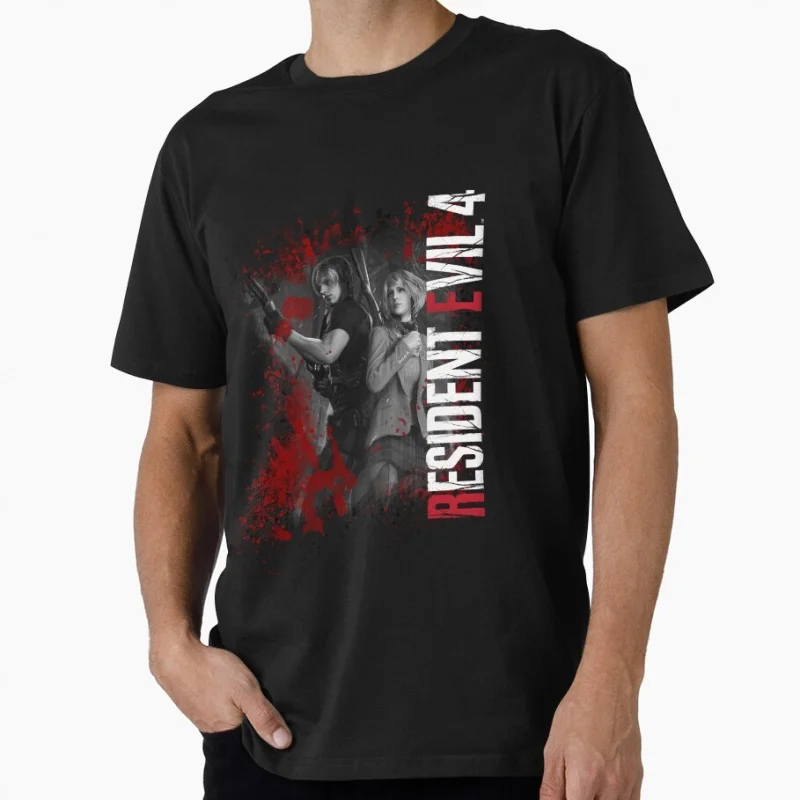 Leon and Ashley Horror Survival Game Resident Evil VideoGame Gift T shirt Unisex Gamer Tee Short Sleeve Graphic clothes