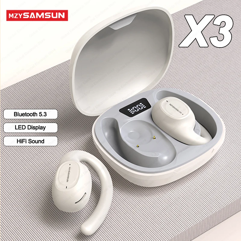 Bluetooth 5.3 Earphone X3 Open Earhook Headset HiFi Sound TWS In Ear Earbuds Waterproof Wireless Headphones With Mic For Phone