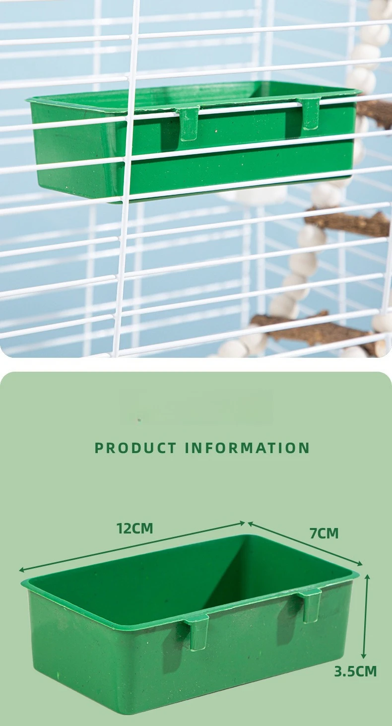 Kleiner Vogelfutter- und Wasserspender aus Kunststoff für Wellensittiche, Finken, Kanarienvögel, Käfigzubehör, Papageien-Waschbad – Detail 4