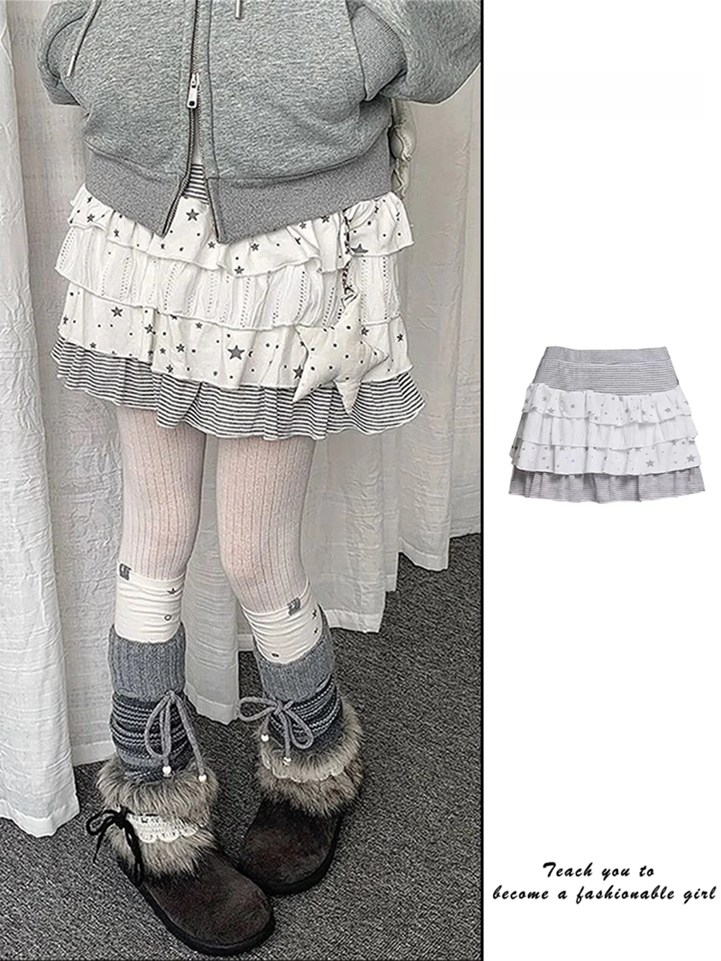 

Юбка Y2K с принтом в стиле Yen, со звездами и полосками, плиссированная, для женщин, на раннюю весну, в стиле Hot Girl, короткая, облегающая, многоярусная, с высокой талией, А-силуэт