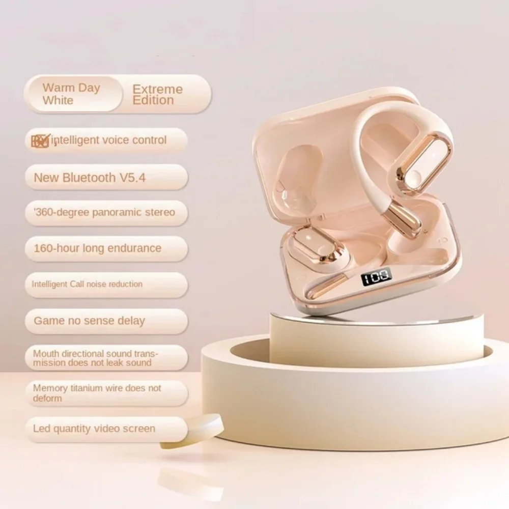 2024 auricolari Bluetooth montati sull\'orecchio di vendita caldi Non conduzione ossea auricolari sportivi aperti modello privato vocale intelligente