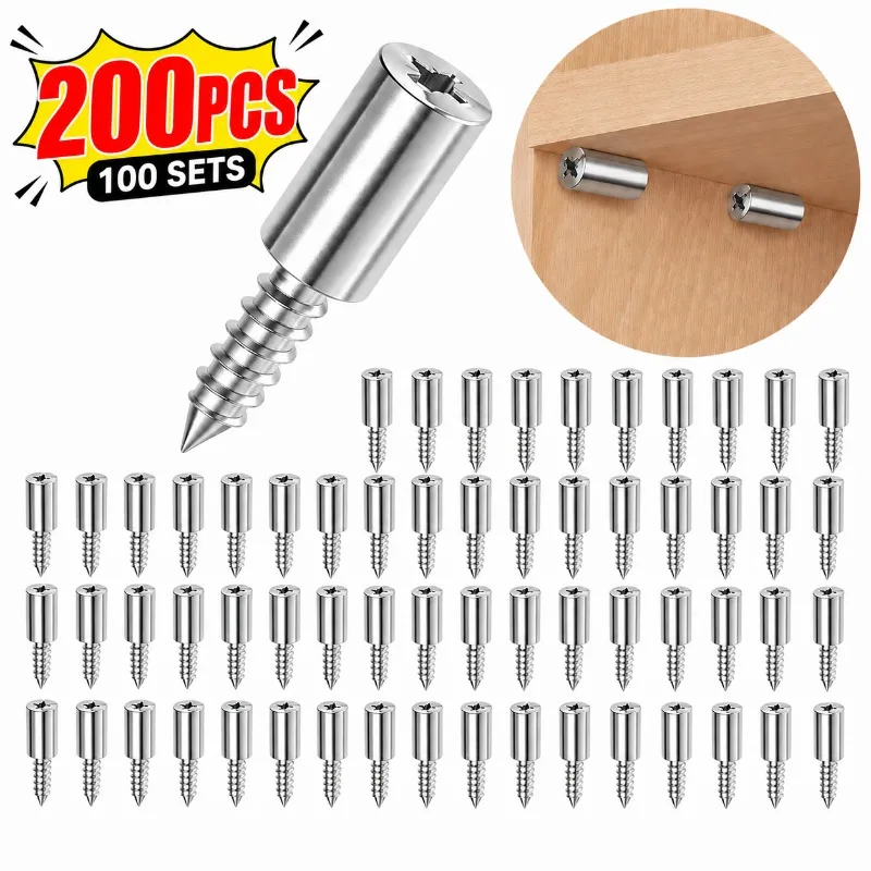 5-100Sets Self Tapping Screws Cabinet Shelf Support Pegs Non-Slip Metal Laminate Plate Holder with Rubber Sleeves Bracket