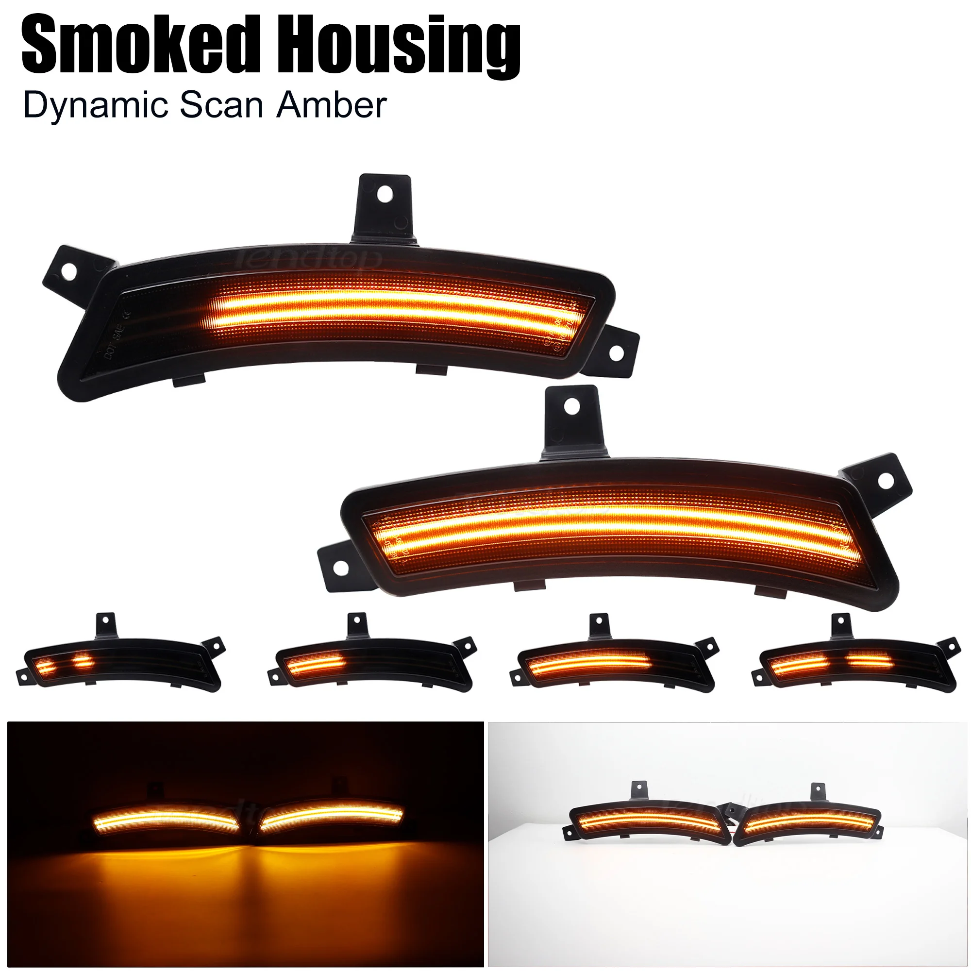 For 25+ Chevy Tahoe GMC Yukon Cadillac Escalade LED Bumper Wheel Elevation Welcome Lighting Smoked Fender Side Marker Lights