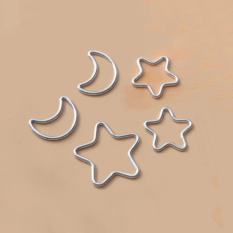 925 Sterling Silver Moon /Star Jump Ring Closed Wholesale BULK DIY Jewelry Findings