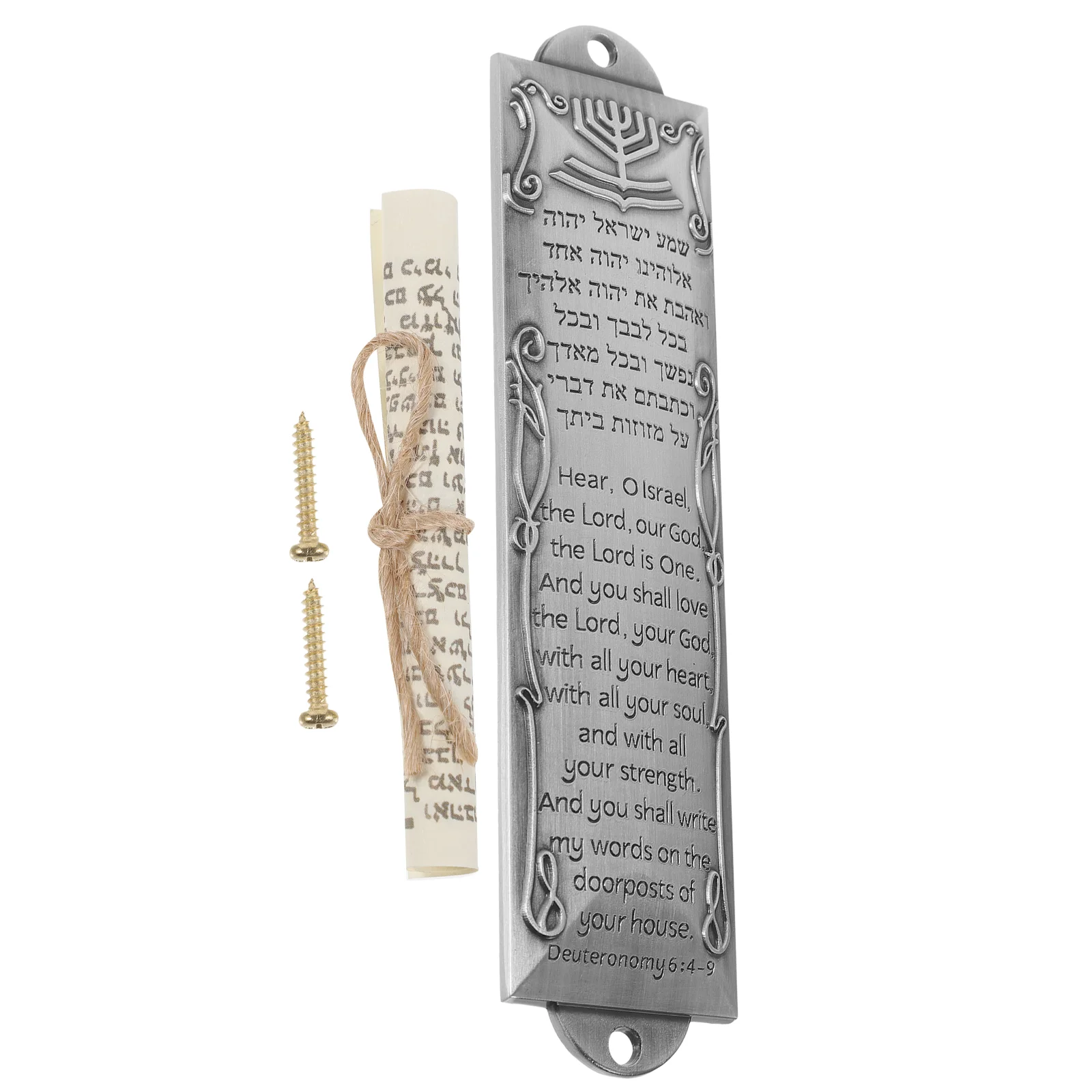 Religious Holy Scroll Decorative Mezuzah House Outdoor Decorations Judaica Retro Scripture Metal Decorate