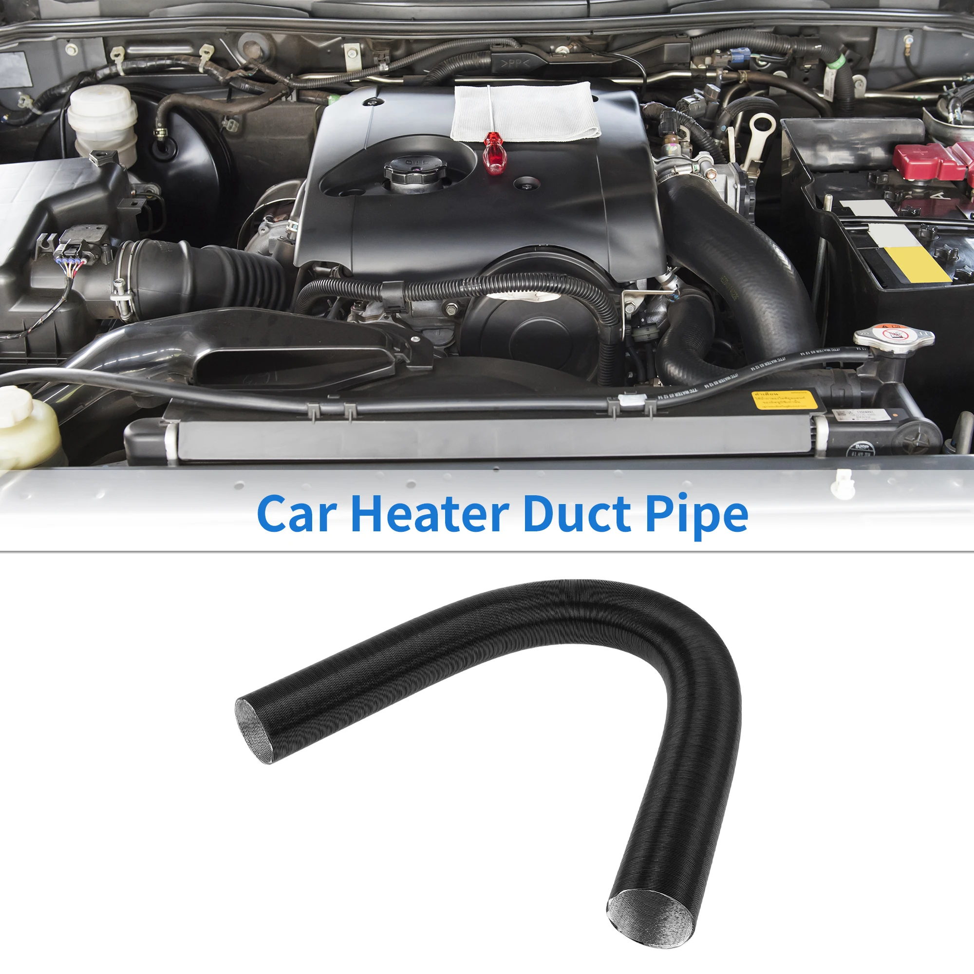 

UXCELL Car Heater Duct Pipe 60mm ID 180cm Max L Aluminum Foil 1 Pc Black