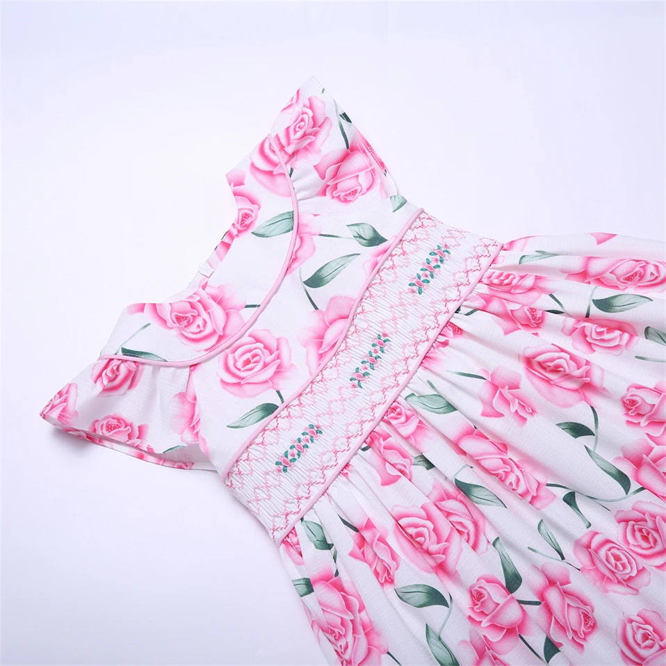 Pettigirl Girls Dress For Kids Handmade Smocked Children Princess Wedding Guest Boutique Outfits 10 12Y