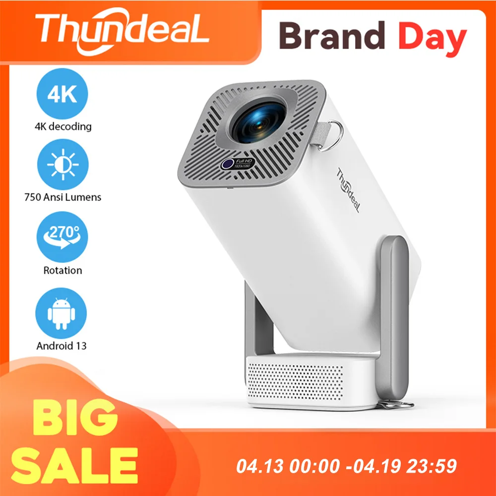 ThundeaL 4K Android Full HD proyector TD80Pro Mini proyector de haz TD80 Pro 1080P 3D Video proyector de cine en casa actualización TD80W