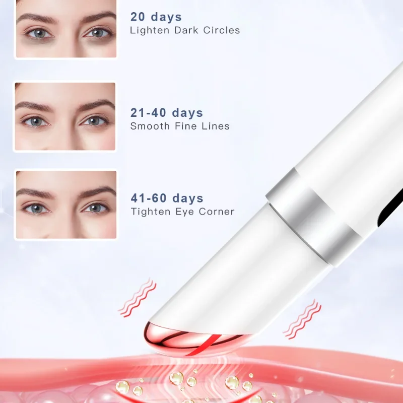 Novo ems massageador de olhos elétrico compressa quente elevador da pele dos olhos anti idade rugas vibração 45 ℃   Massagem quente Relaxar Olhos Foto Terapia