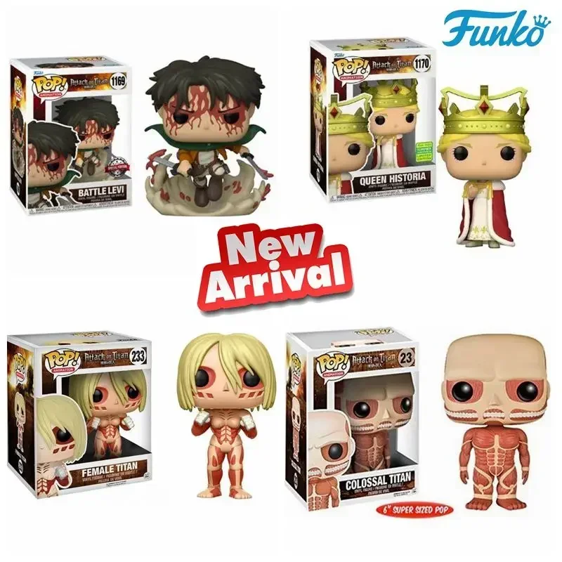 NEW Funko Pop Attack On Titan BATTLE Levi #1169 235# QUEEN HISTORIA 1170# COLOSSAL TITAN #23 #233 Action Figure Collection Toys