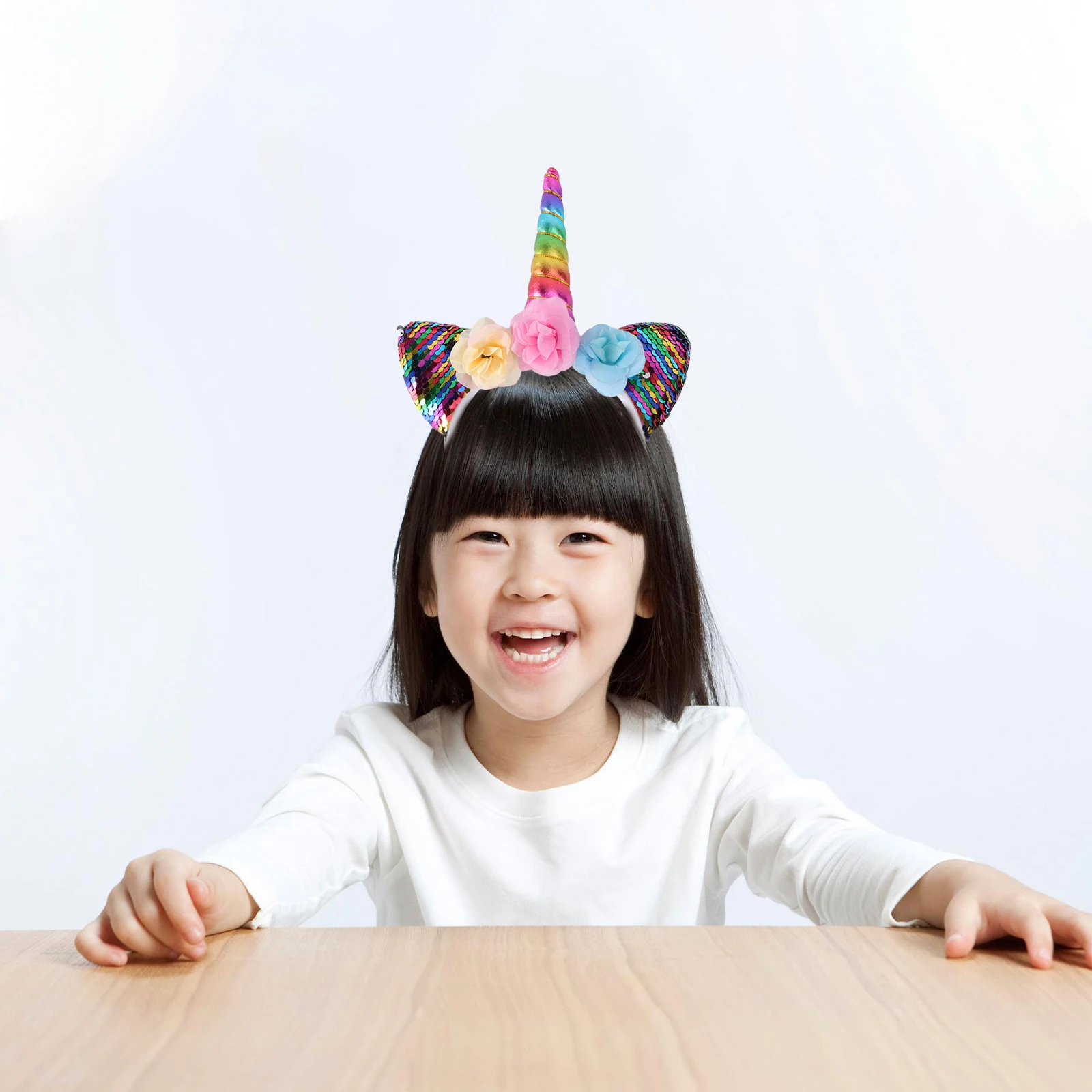 

2Pcs Fashion Unicorn Hair Hoop Glitter Toddler Accessories Women Party Christmas Birthday Decorative Chic
