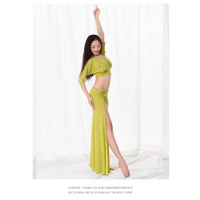 Customized Belly Dance Costume Oriental Dance Wear Practice Dress Set Starry Sky Water Yarn Performance Costume Team Dress