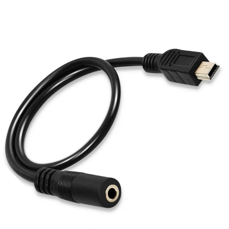 DC3.5mm Female to Mini 5Pin Male Microphones Earphones Connected to Phone Sound Cable 83CF