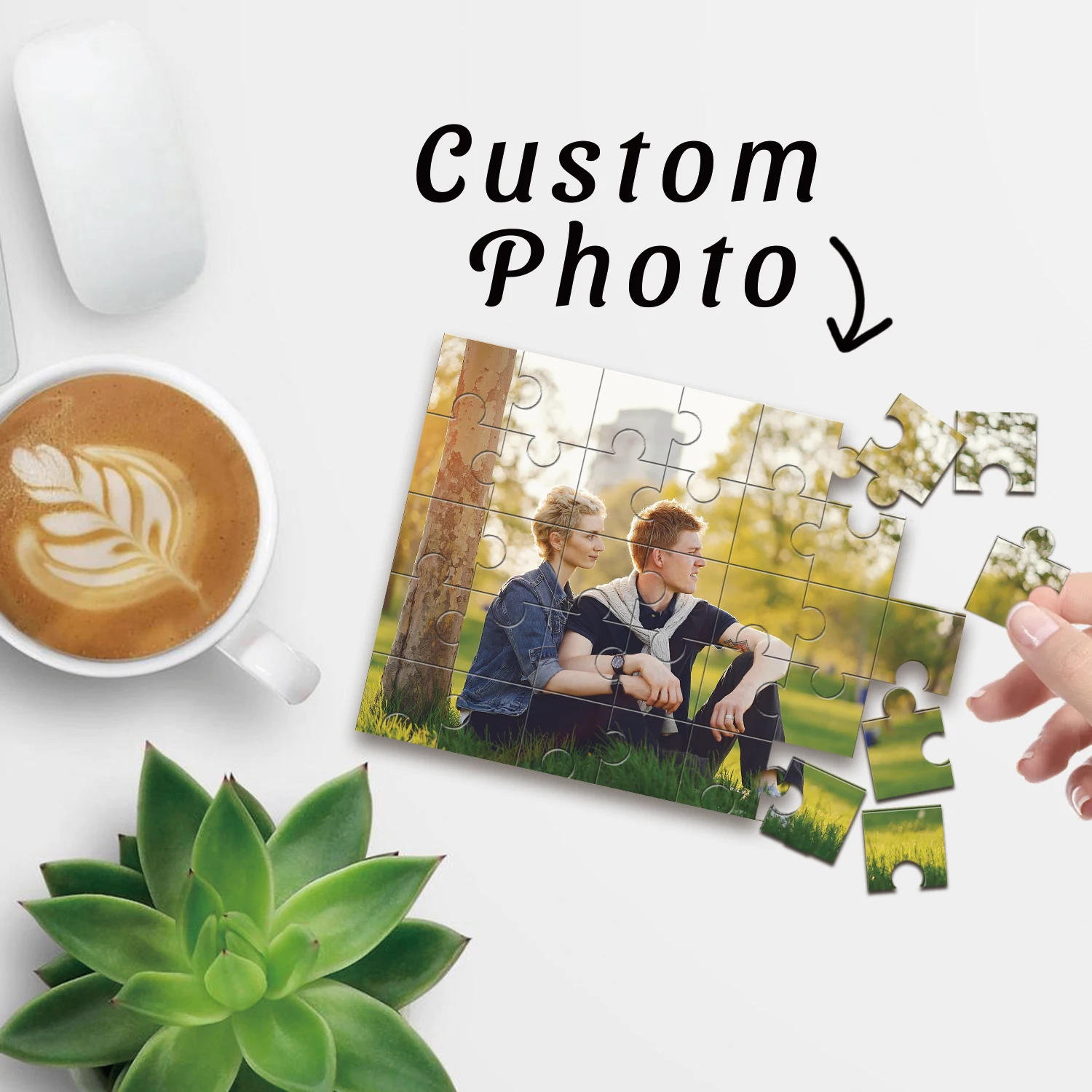 

1pc Custom Photo Single Portrait Wooden Jigsaw Puzzle,Ideal Anniversary,Wedding,Birthday,Valentine Gift For Family Friends