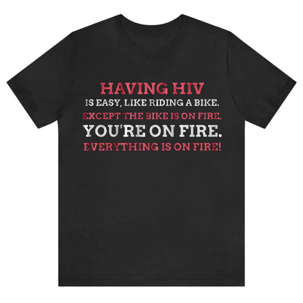 

Unisex Funny HIV T-Shirt Aids Gift Ideas HIV Awareness Tee World Aids Day Gifts Y2k Top Kawaii Clothes Harajuku Shirts for Women