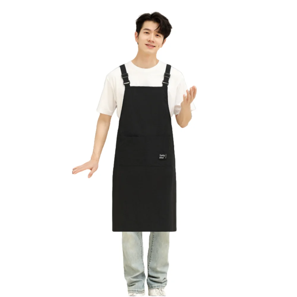 Фартук для приготовления пищи из материала Taslon, водонепроницаемая удлиненная спецодежда для кафе, регулируемый ремень, противообрастающая рабочая одежда для общественного питания Фартук для приготовления пищи из материала Taslon, водонепроницаемая удлиненная спецодежда для кафе, регулируемый ремень, противообрастающая рабочая одежда для общественного питания