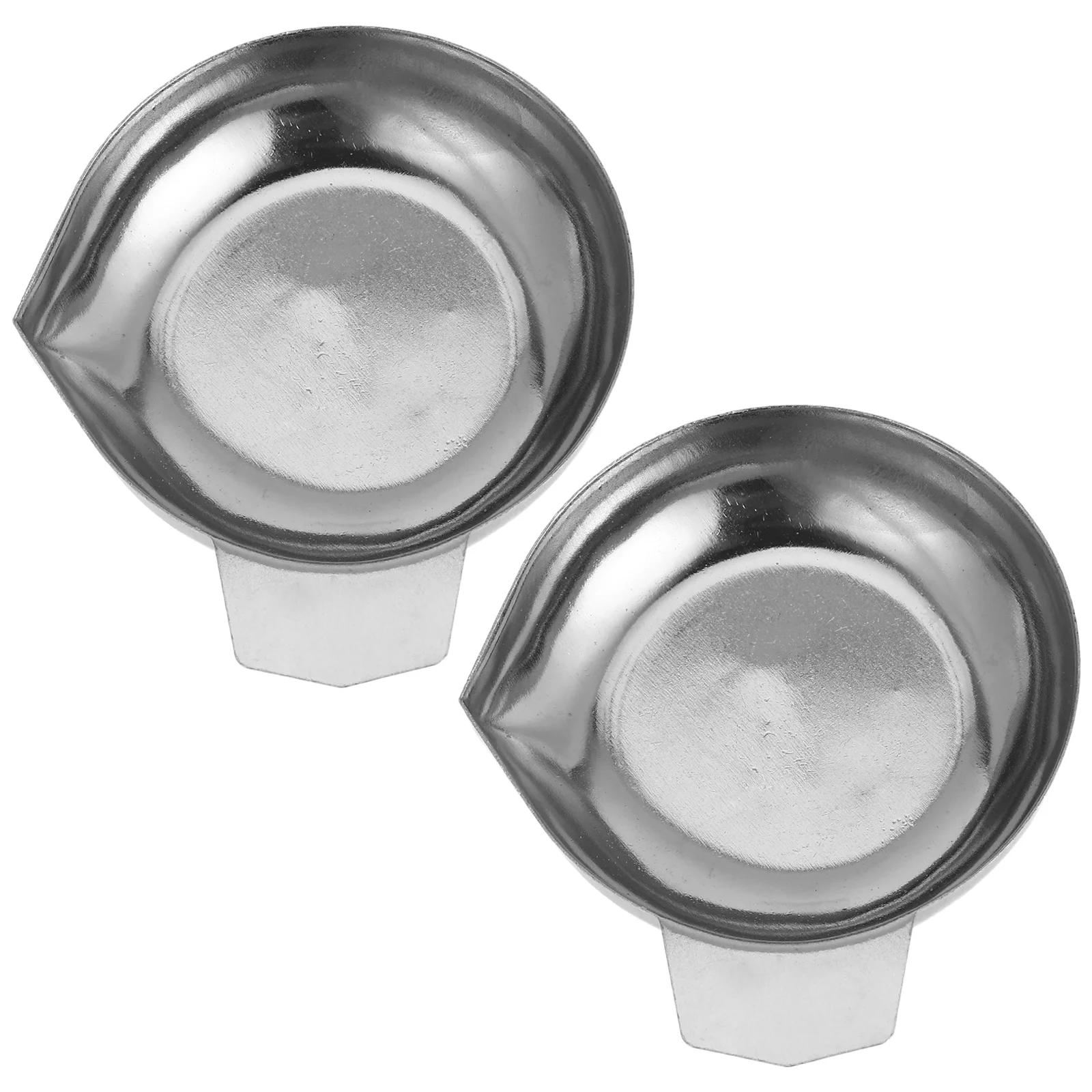 2 Pcs Measuring Cups Diamond Weighing Pan Electronic Scale Accessory Food Tray Stainless Steel Silver Dish