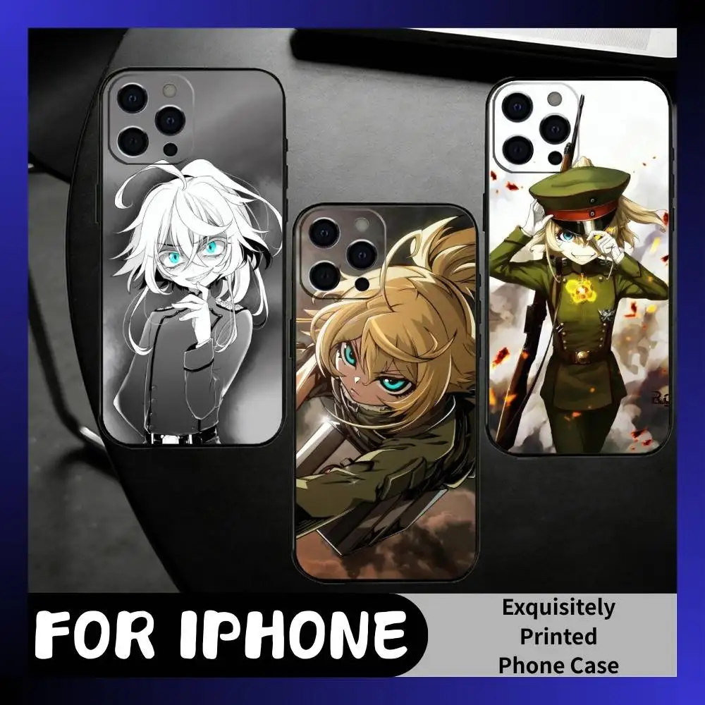Anime D-DegurechaffS Girl YS-2 T-Tanya  Phone Case For iPhone17,16,15,14,13,12 Plus,Max Soft Silicone Black Cover