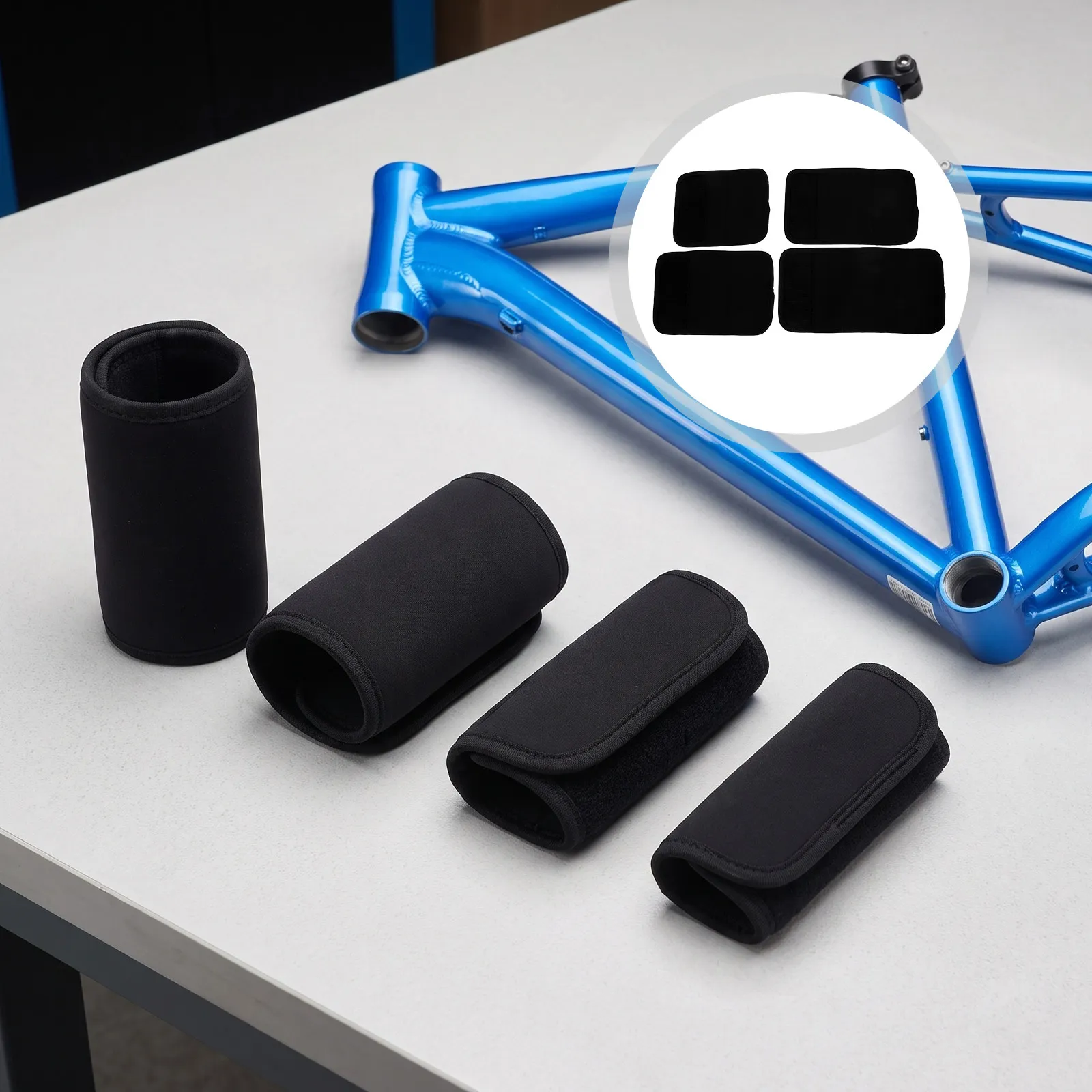 1Set Bicycle Frame Protector Kit Neoprene Scratchproof Cover for Road Mountain Bike Top Down Seat Tube Guard Sleeve Commute