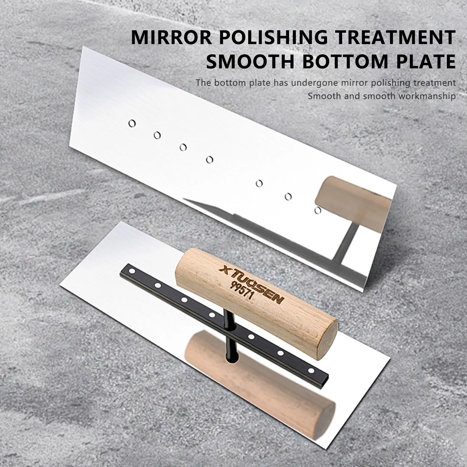 Carbon Steel Putty Trowel Smooth and Flat Base Plate Cement Pushers for Wall Repair and Painting