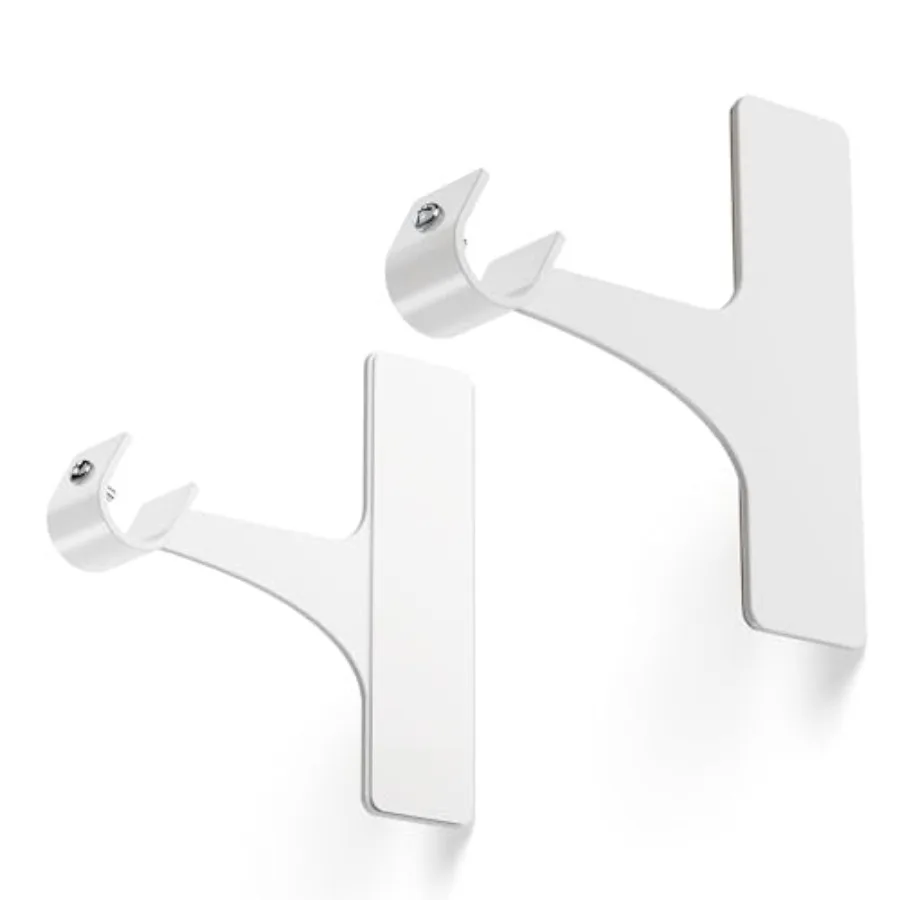 Support Tringle Rideaux Sans Perçage pour Coffre Volet Roulant - Fixation Autocollante, Convient aux Barres de 19-28 mm, Lot de 2