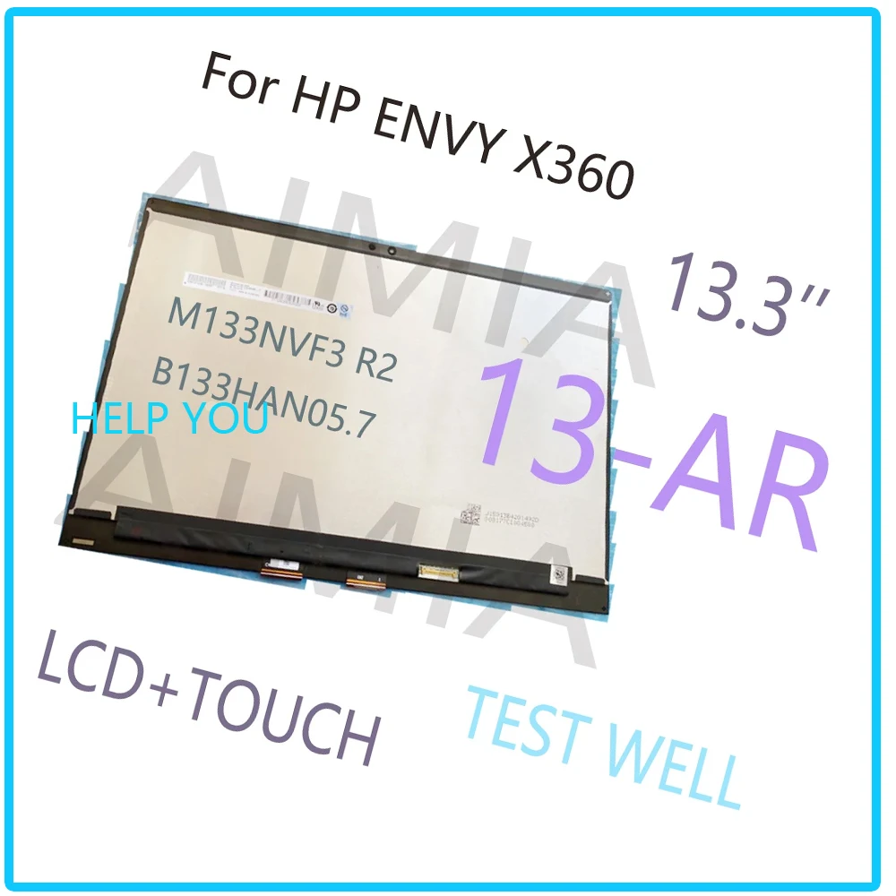 Original 13.3 inch laptop screen for hp envy x360 13-ar m133nvf3 r2 b133han05.7 lcd display panel touch screen assembly 1920*108