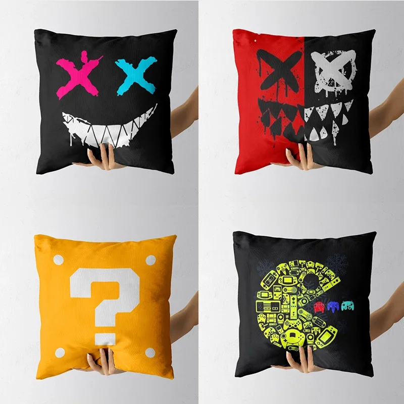 Protective Umbrella Skull Pattern Pillow Case Home Furnishing Pillow 45x45cm Double sided Printing