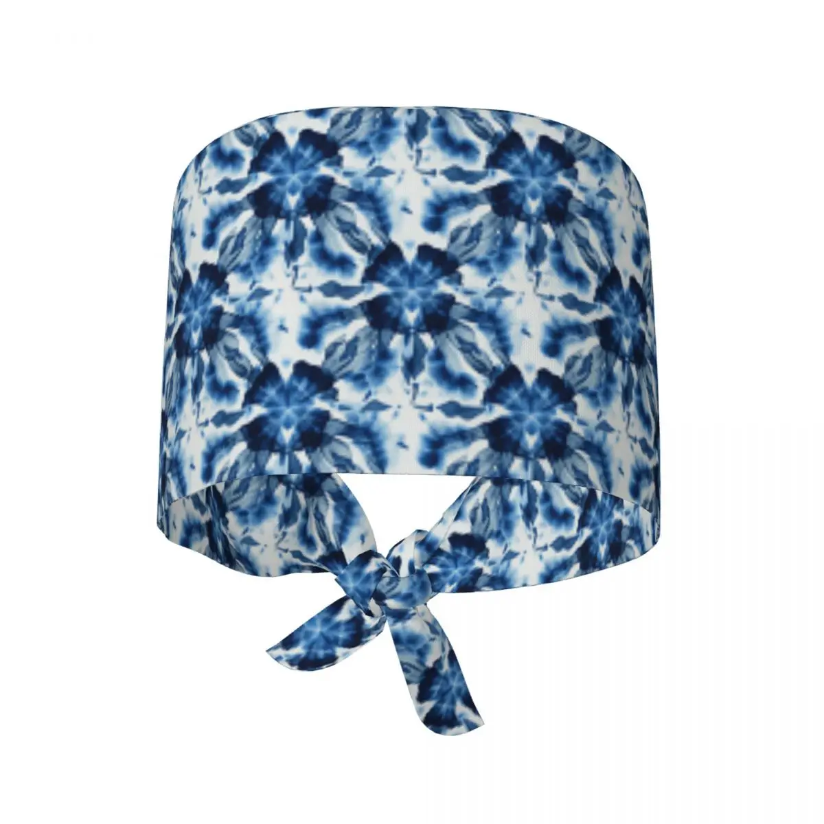 Work Scrub Cap Seamless Tie-dye Pattern Of Indigo Color (3) Nursing Hats For Unisex Women Long Hair Working Caps Adjustable Cap