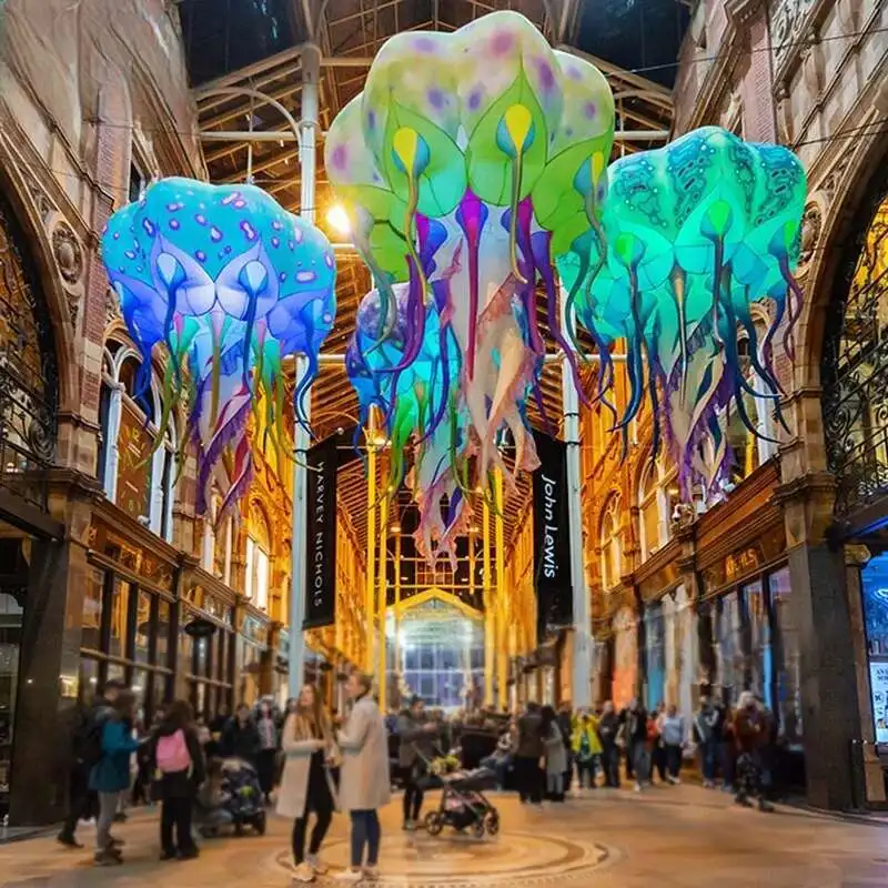 Led 2024 Colorful Balloon Hanging Party Decorations Stage Props Iatable Jellyfish Lamp For Events Parade