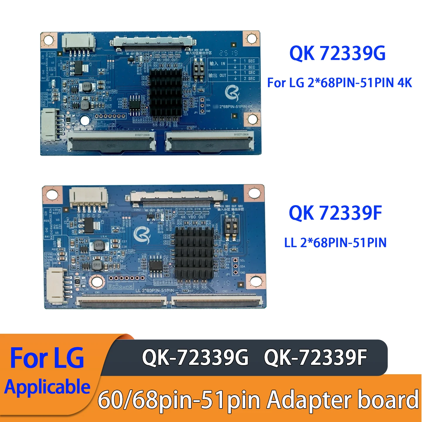 For LG 2*68Pin/2*60Pin to 51 Pin 4K UHD LVDS  Adapter Converter Board Plate Card Connector LCD LED TV Screen Display Inverter