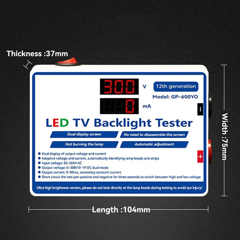 LED Tester 0-300V Output LED TV Backlight Tester Multipurpose LED Strips Beads Bar Light Lamp Test Tool EU Plug