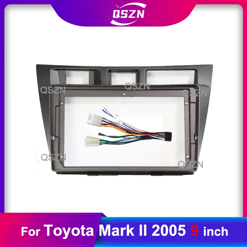 9 Inch Car Radio 2 din Fascias Frame For Toyota Mark II 2005 Panel Dashboard Installation Trim canbus Power Cable Stereo