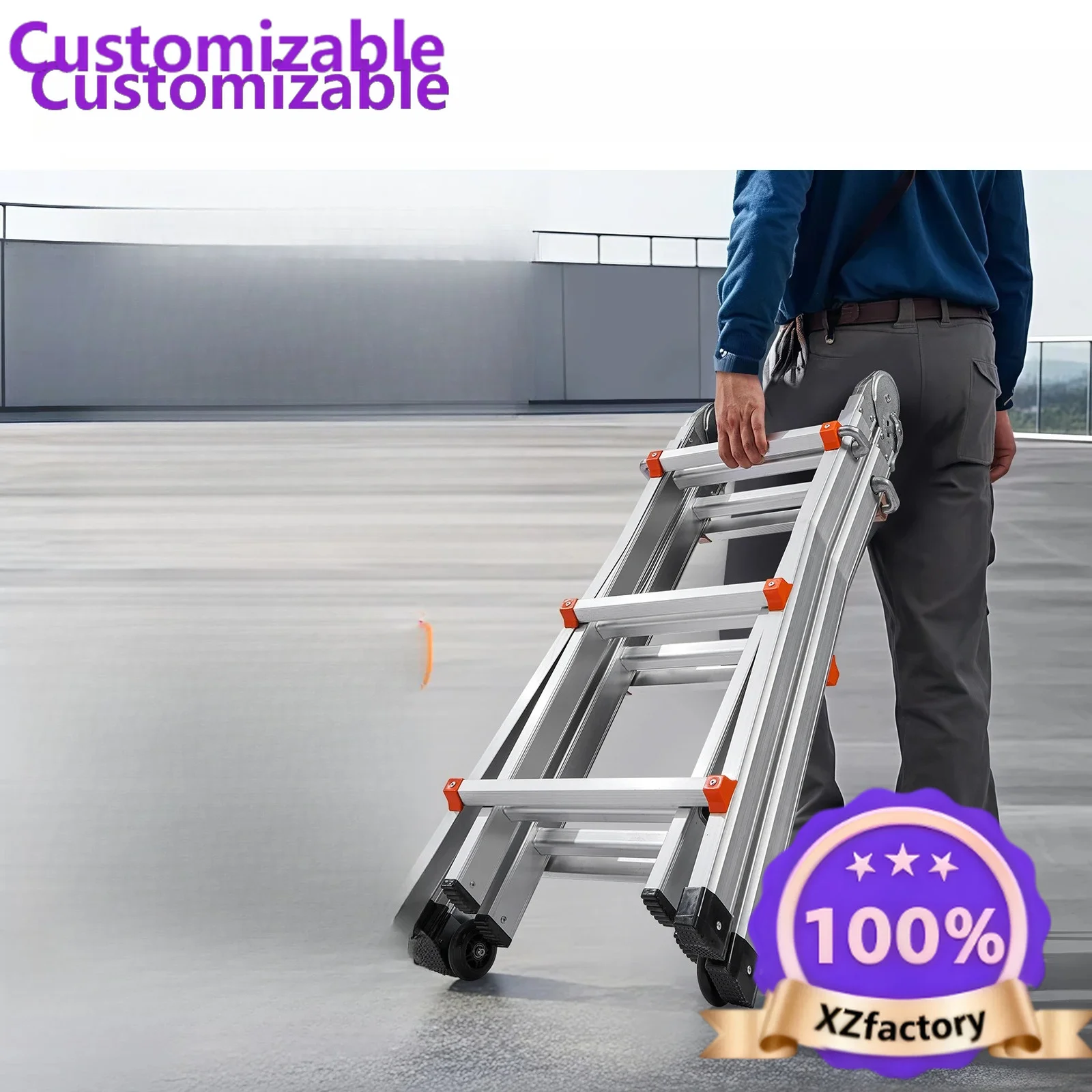 Factory Direct 2026 Top RatedSucceBuyTelescoping Ladder A Frame Compact Aluminum Extension Ladder Multi-Function Portable Collap