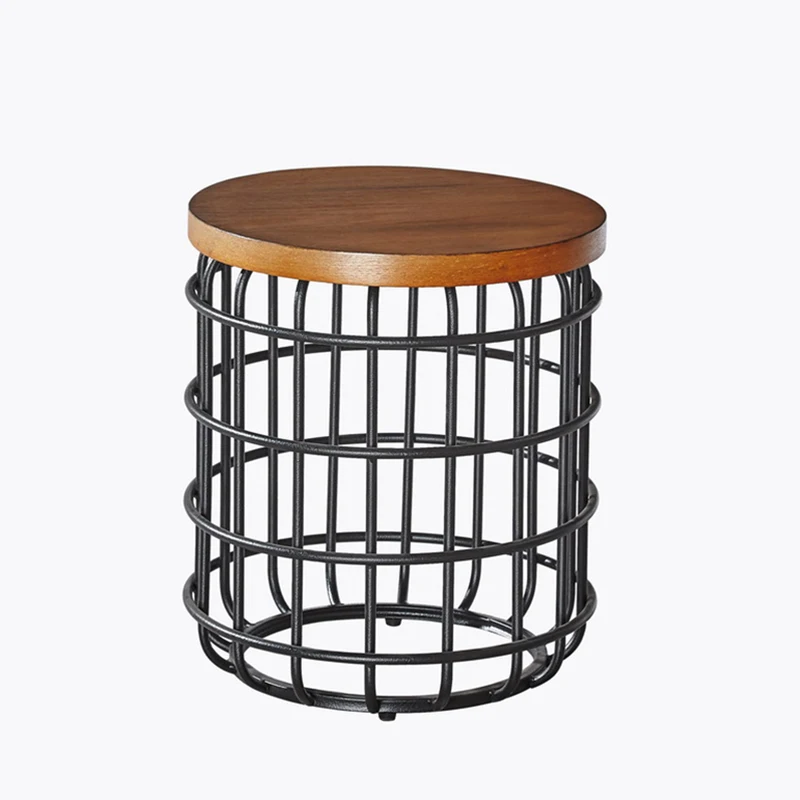 

Modern living room round coffee table, black base.