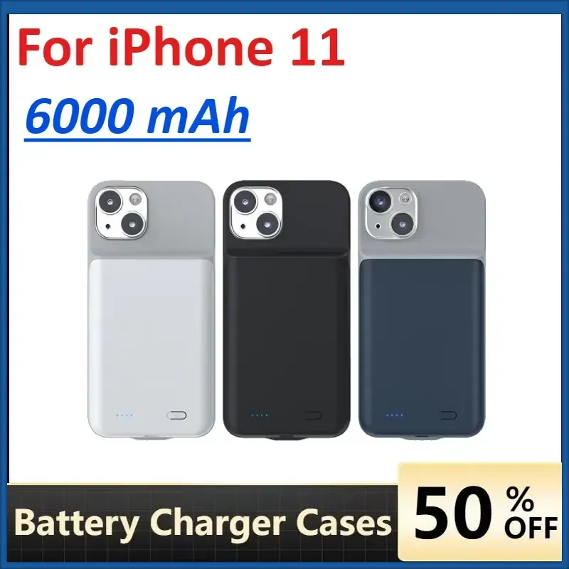 6000mAh Battery Charger Cases Power bank For iPhone 11 Extenal Battery Power Bank