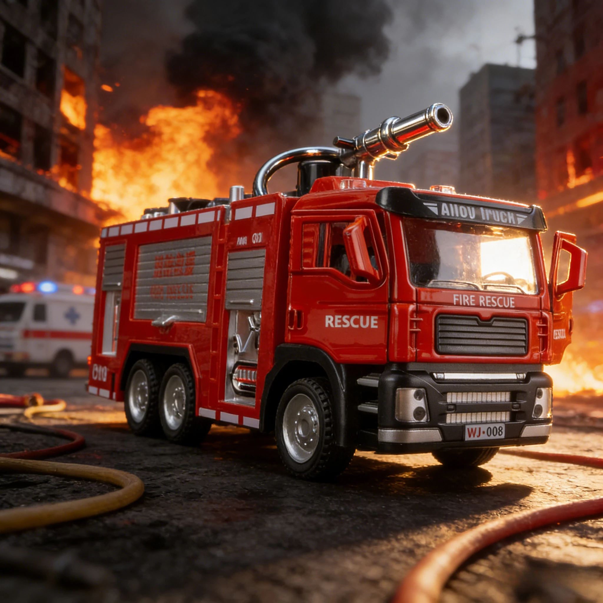 1/50 modelo de brinquedo de carro de motor de incêndio com escada de luz sonora roda de caminhão de bombeiros puxar para trás sprinkler veículo de resgate meninos decoração presentes