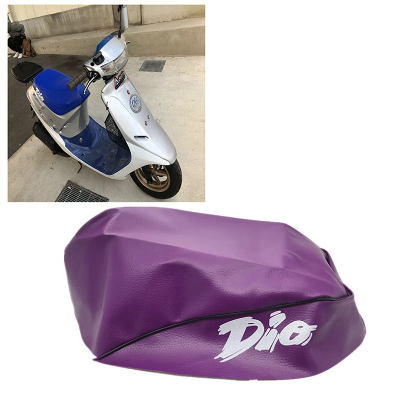 2X Motorcycle Seat Cover Imitation Leather Seat Cover For Honda DIO AF17/AF18 Motorcycle Modification Black image 5