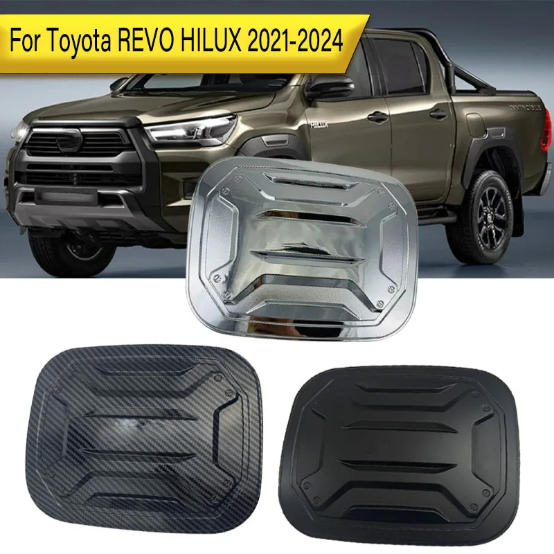 

For Toyota REVO HILUX 2021-2024 Fuel Tank Cap Car ABS Electroplated Fuel Tank Sticker Decorative Cover With Car Signs