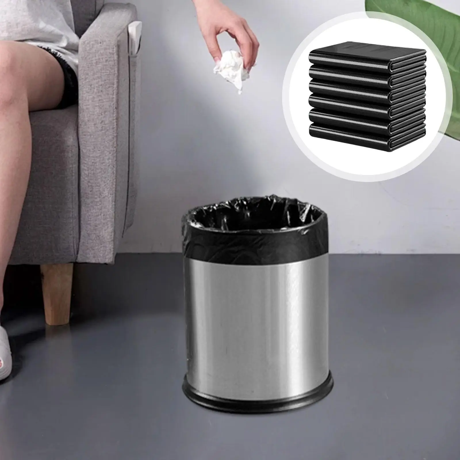 50 Pieces Disposable Trash Bags Wastebasket Liners for Restaurant Home Hotel