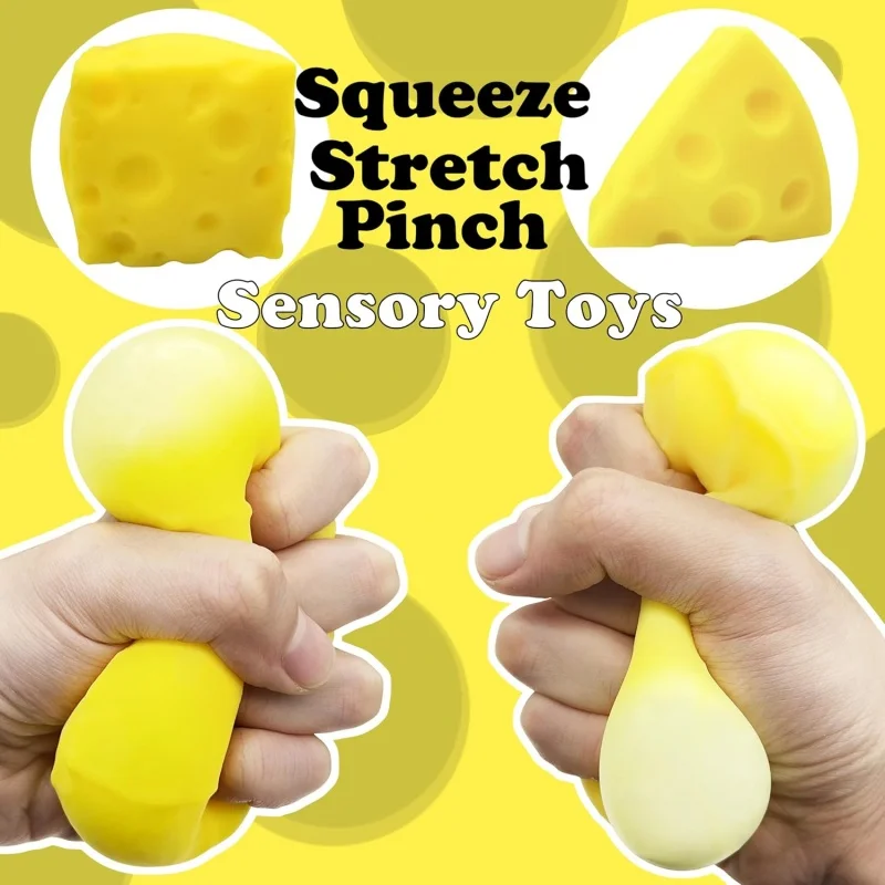 Queijo mole brinquedos fidget bolas de estresse espremer bola de estresse brinquedos sensoriais, presentes de alívio do estresse favores de festa