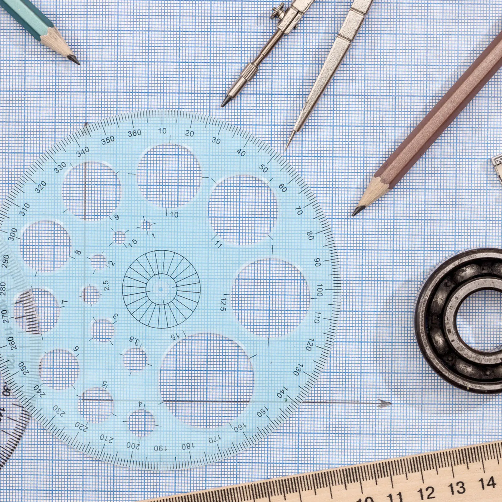 

3Pcs Circle Measuring Protractor Rulers Geometry Drafting Tools 360 Degree Swing Arm Angle for School Office Design