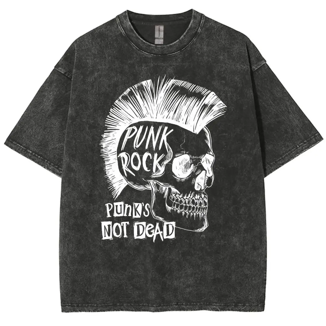 Vintage Washed T Shirts, Punk Rock Skull Printed T Shirt Men, Harajuku Oversize Tee Retro Couple Cotton Unisex Y2k Streetwear.