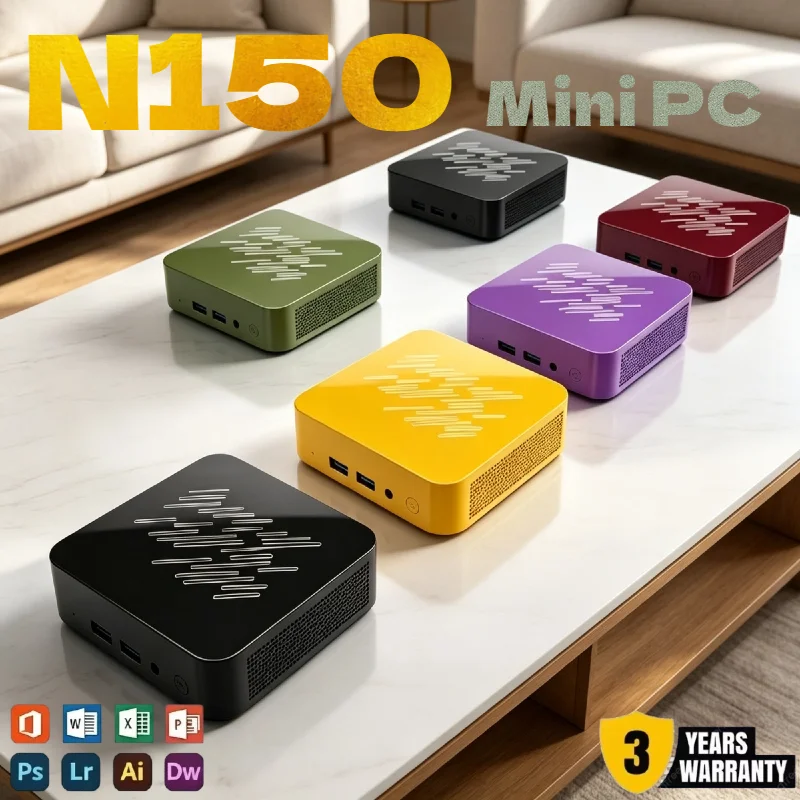 New Mini PC Budget Core N150 Desktop 16GB Large RAM 1/2TB SSD WiFi6 BT5.2 Gigabit Ethernet Business Equipment