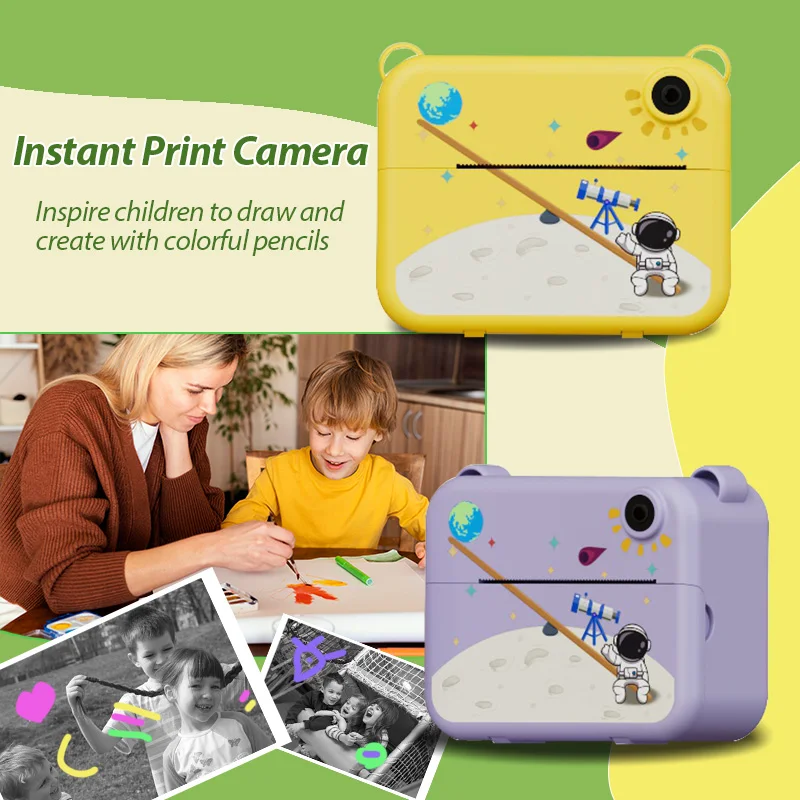 Aparat fotograficzny dla dzieci z kamerą 32 GB i kolorowymi długopisami i smyczą do zdjęć i filmów i gier z ekranem HD 1080P | Idealny prezent dla chłopców i dziewcząt